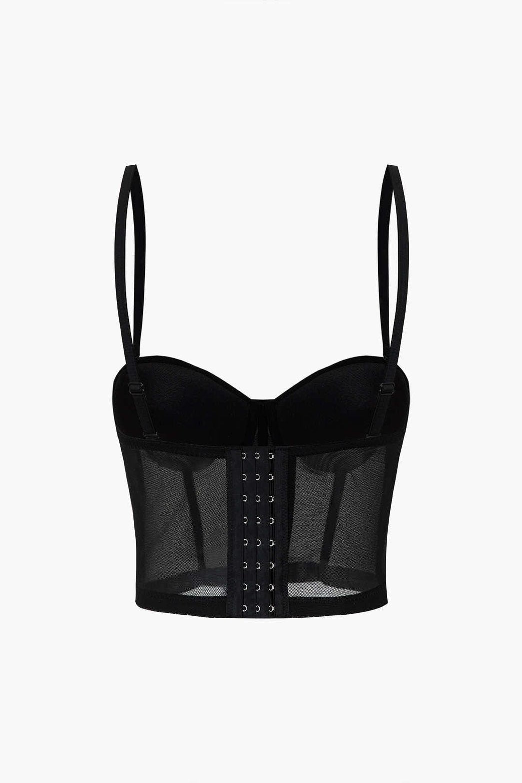 Top bustier maille fine vue de dos soleil