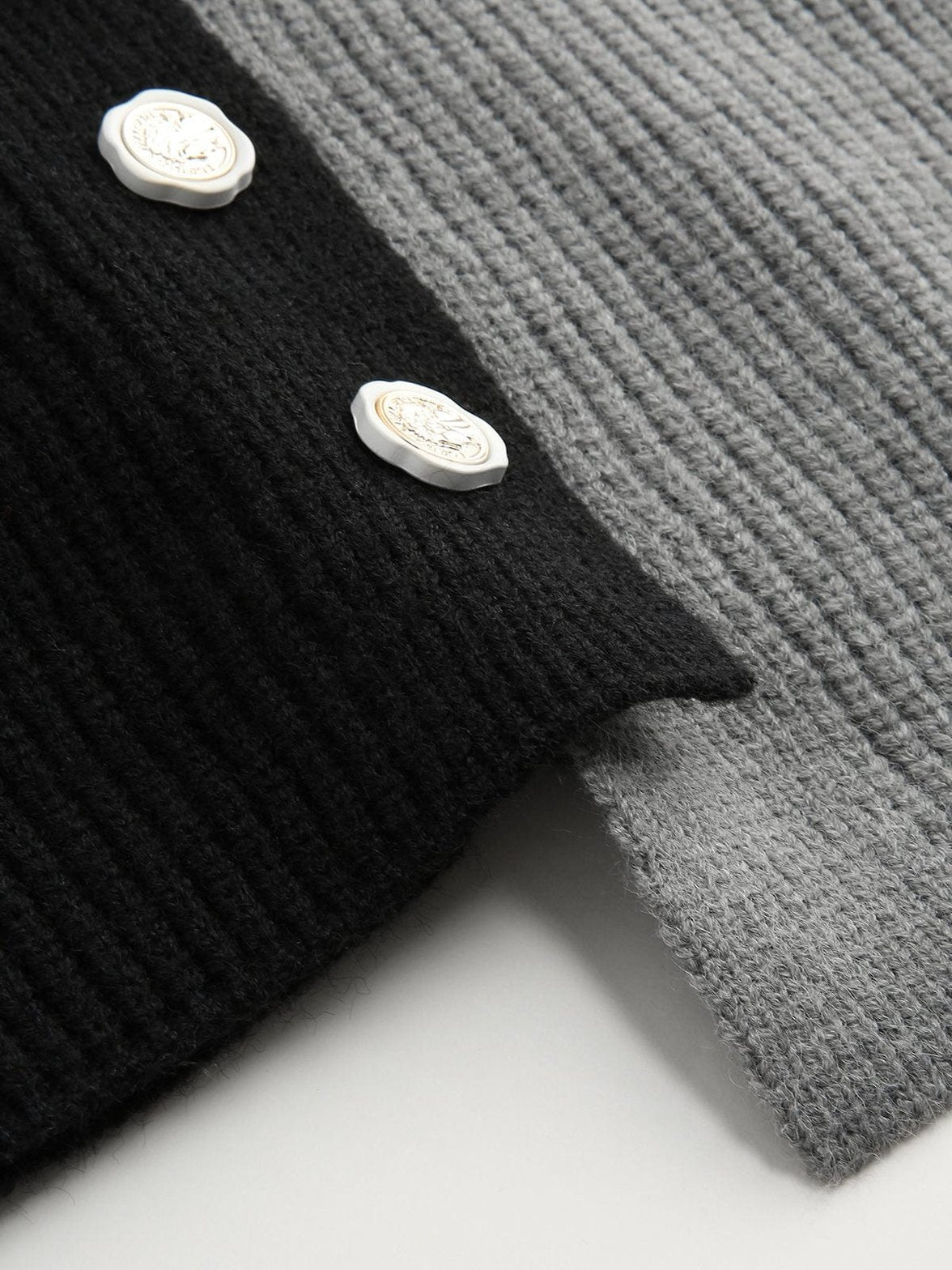 Cardigan tricolore boutons décontracté liberté