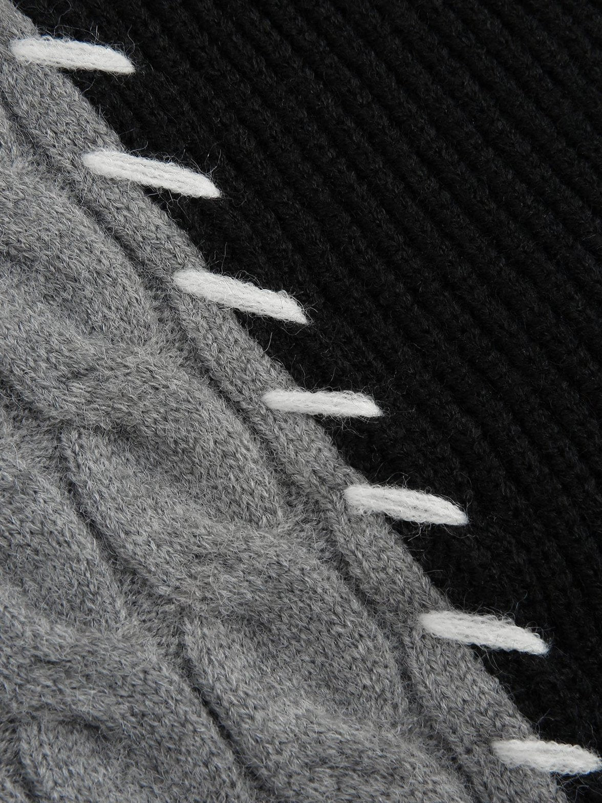 Cardigan maille contrastée détail harmonie