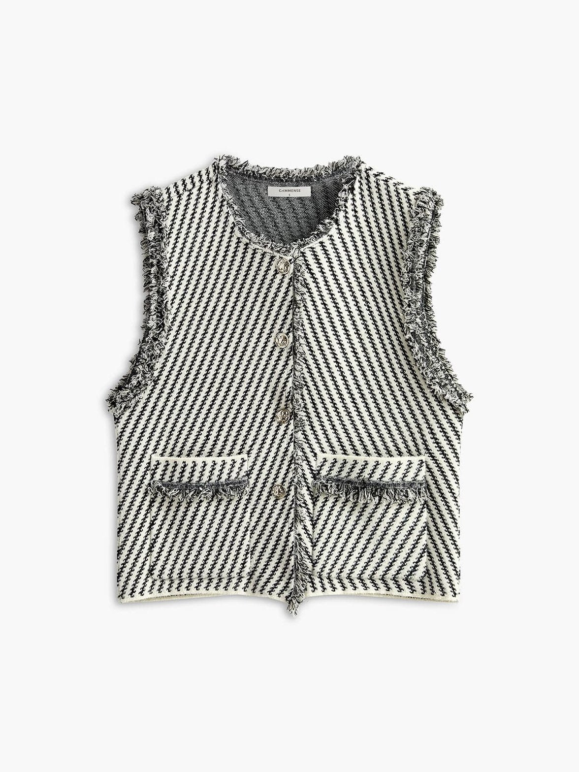 Cardigan sans manches avec boutons grâce