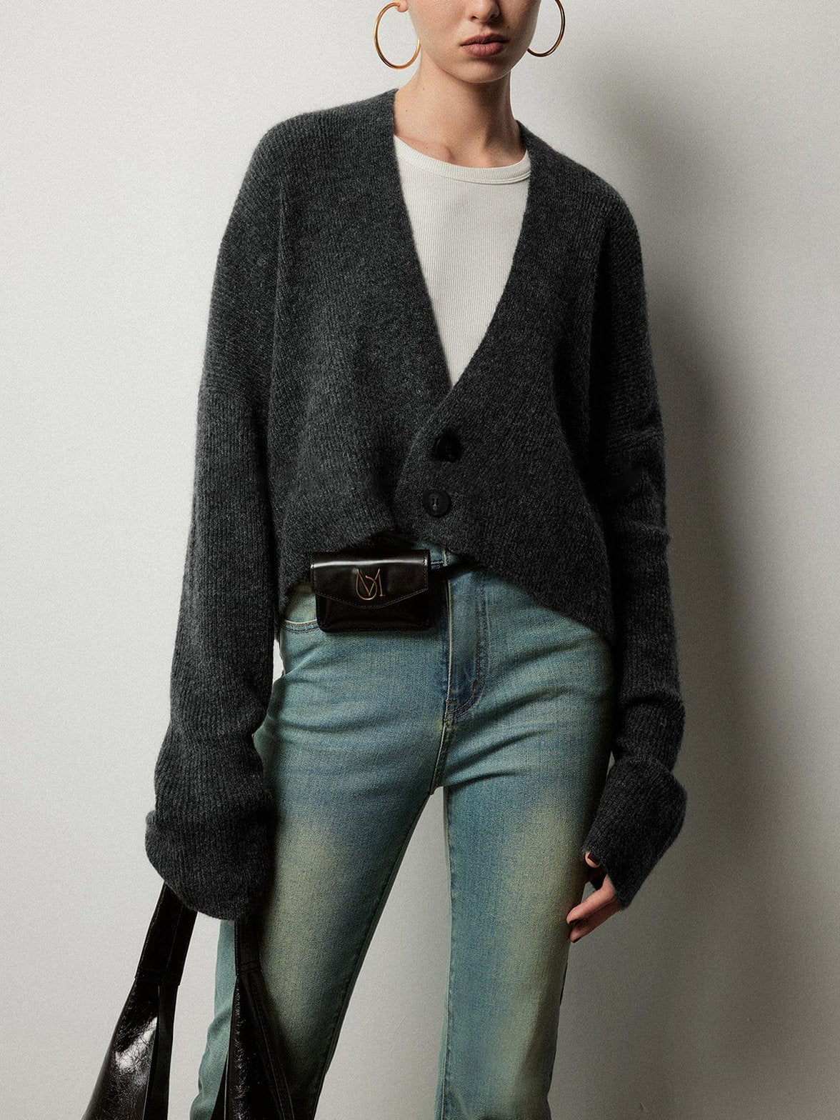 Cardigan tricot oversize chic