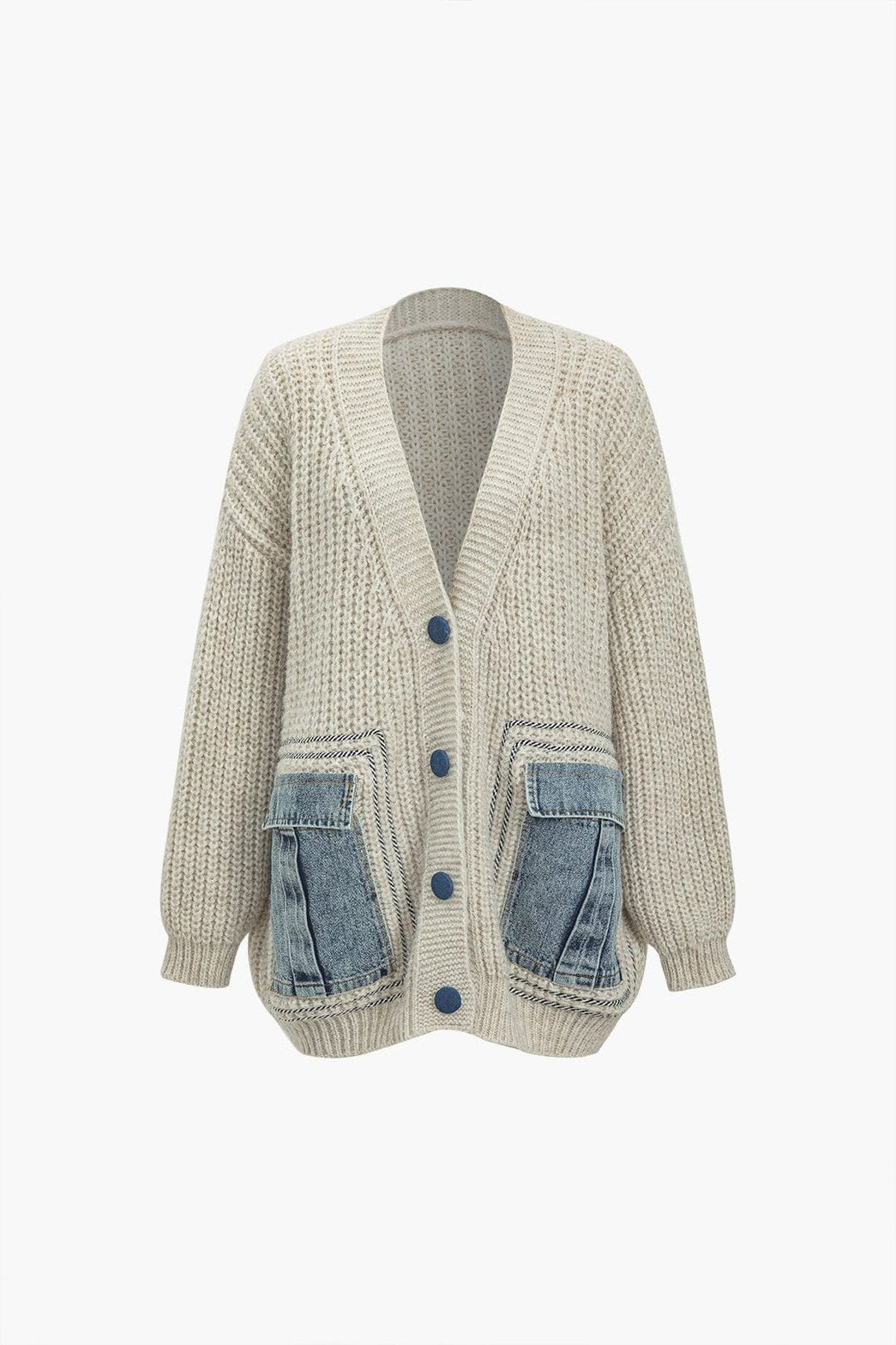 Cardigan oversize avec détails denim étoile