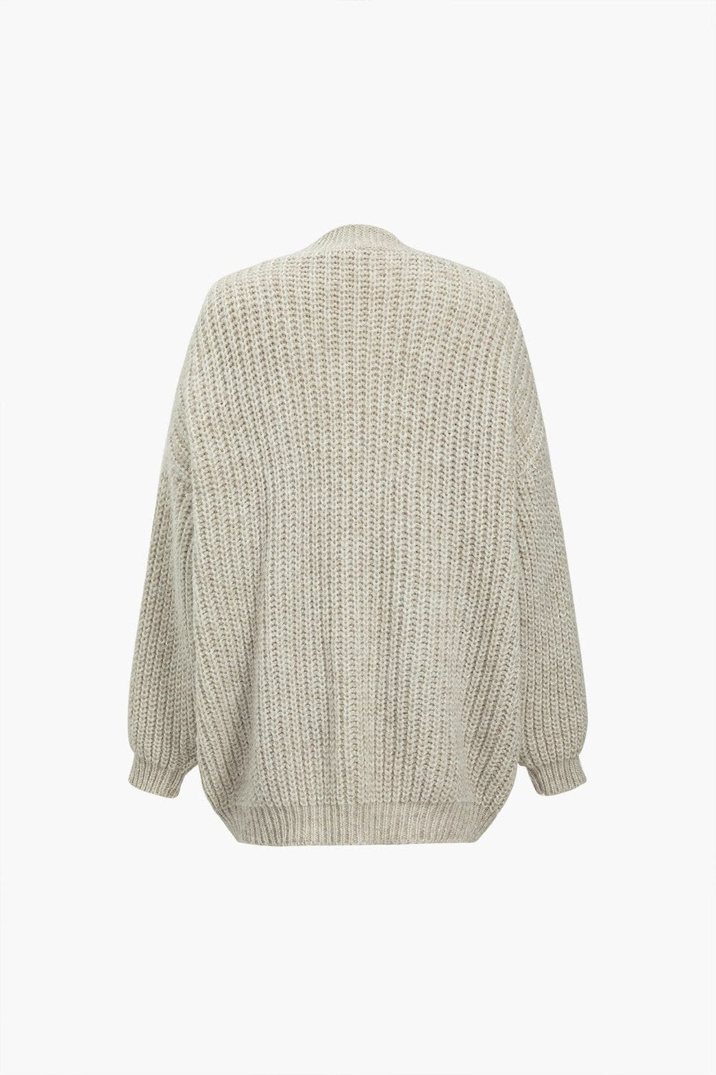 Vue de dos du cardigan beige lune