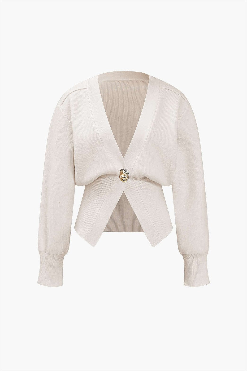 Cardigan Élégant Col V Marron