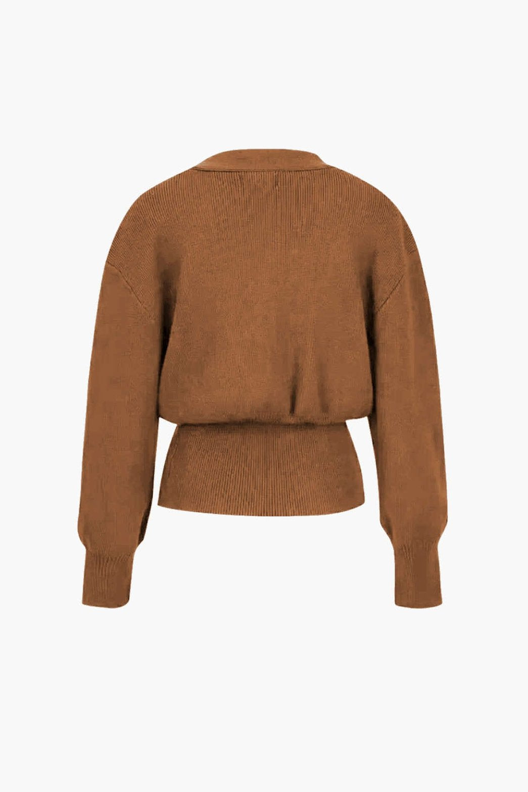 Cardigan Élégant Col V Marron