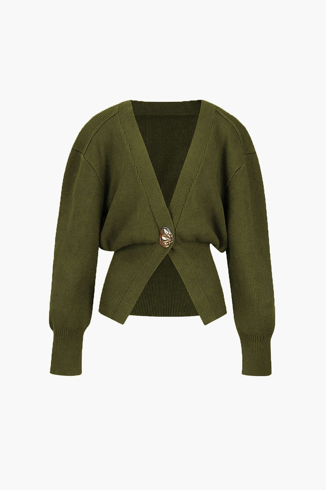 Cardigan Élégant Col V Marron