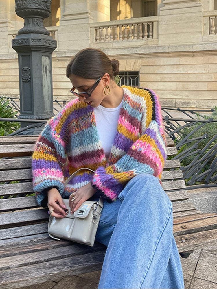 Cardigan multicolore confort chaleur