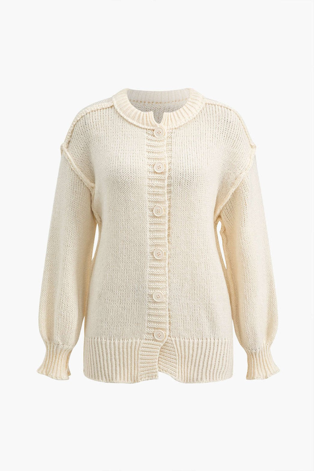 Cardigan tricoté col rond style élégant harmonie