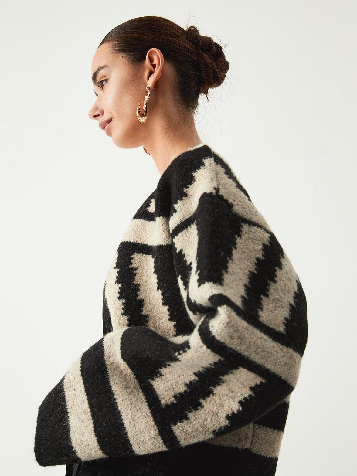 Cardigan oversize tendance géométrique liberté