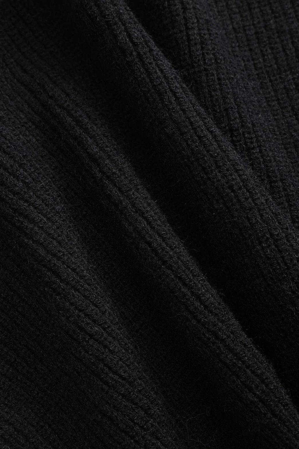 Cardigan patchwork noir et denim vue poches style