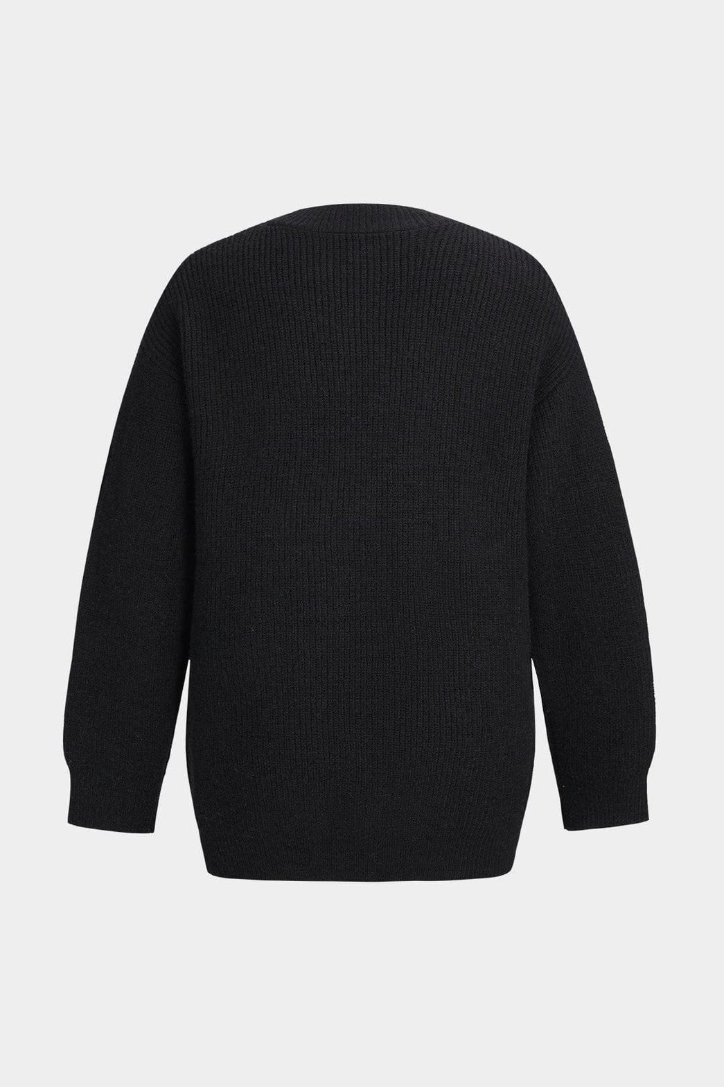 Cardigan patchwork noir et denim vue arrière zen