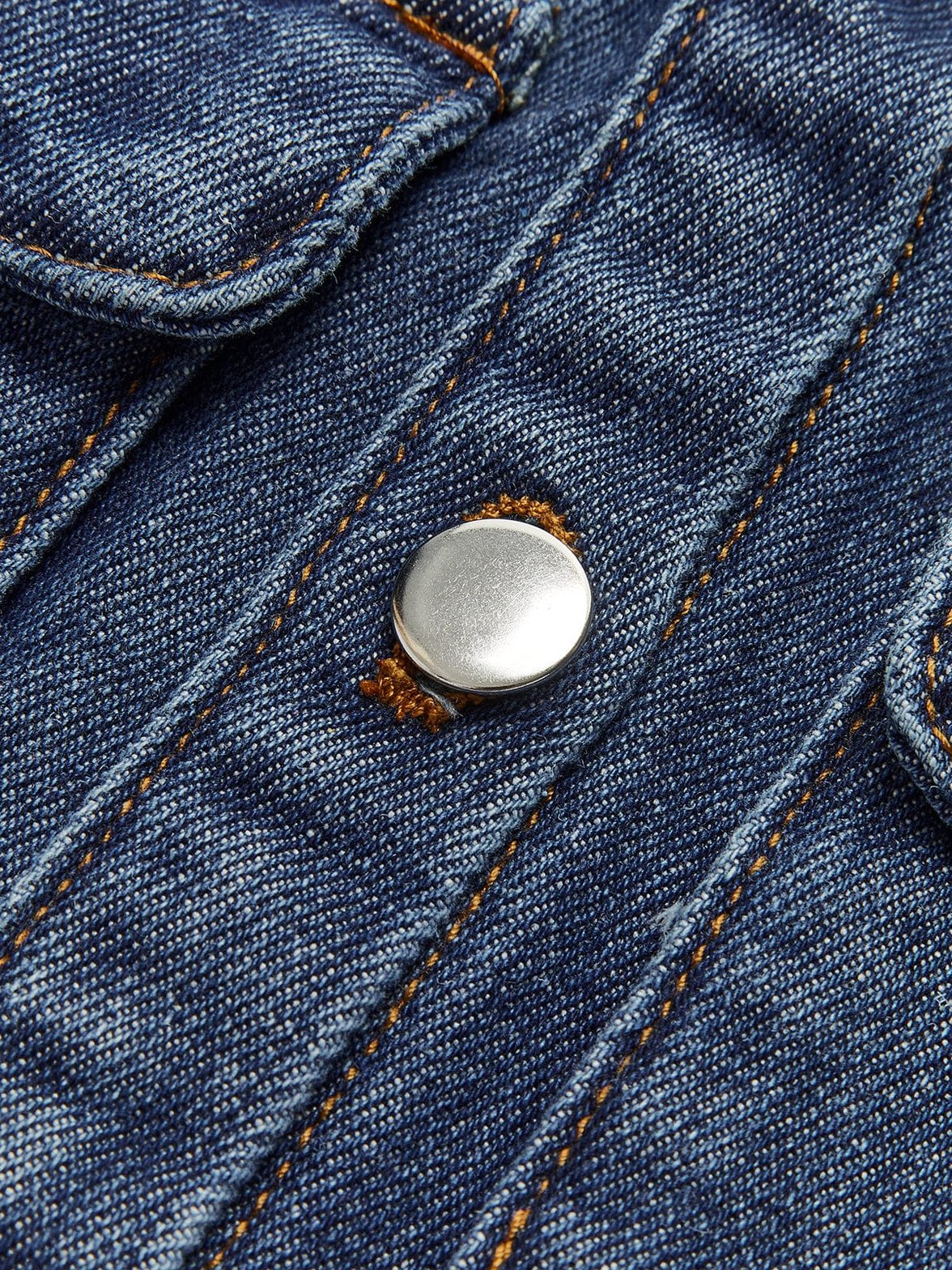 Porter avec jeans cardigan denim arc