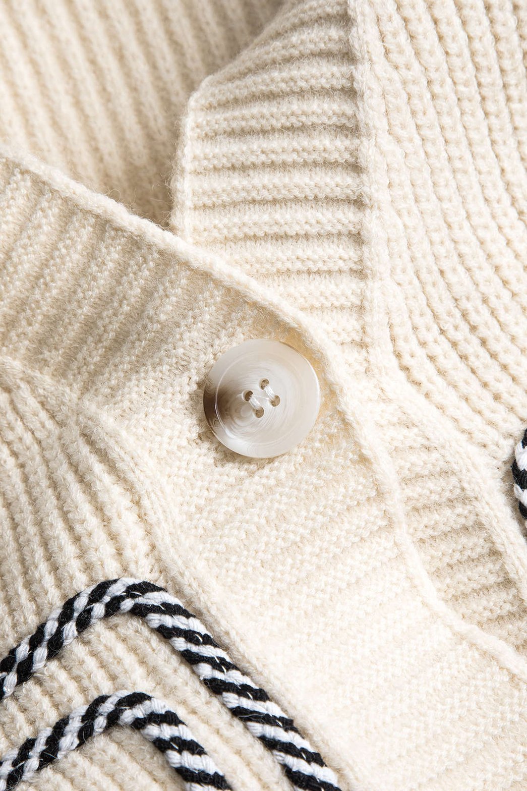 Cardigan patchwork denim détail des poches harmonie