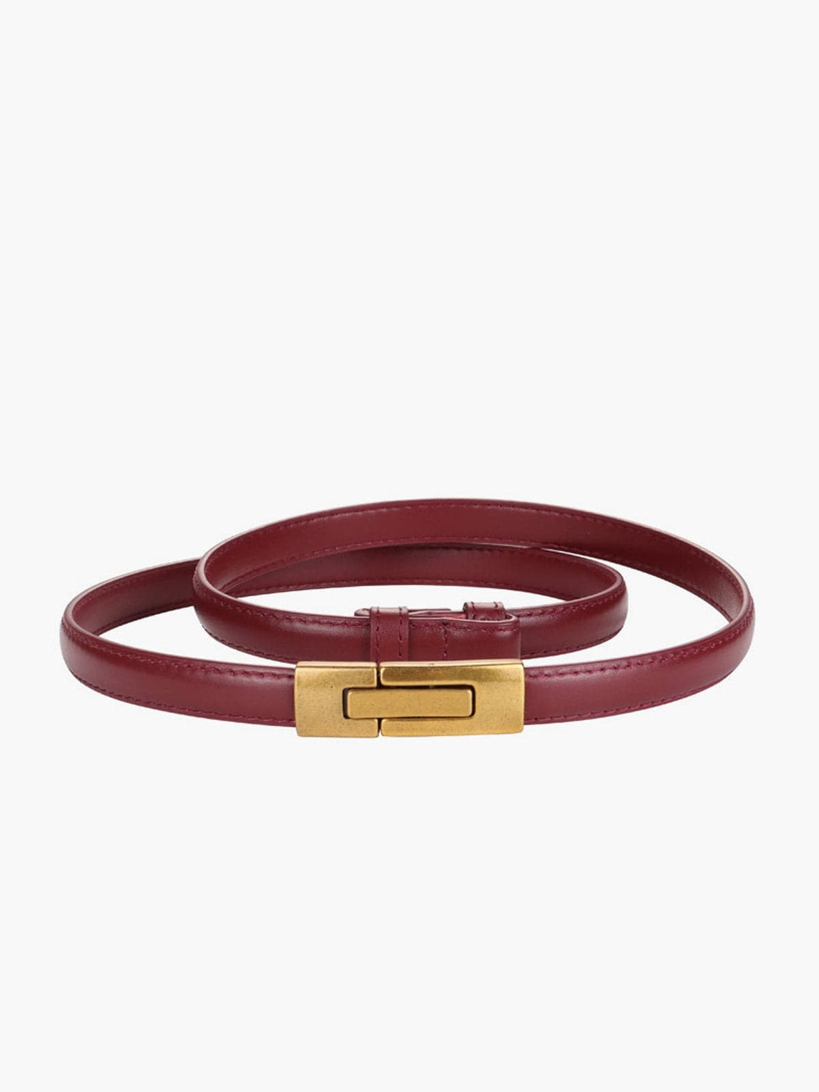 Ceinture fine ajustable en cuir véritable lune