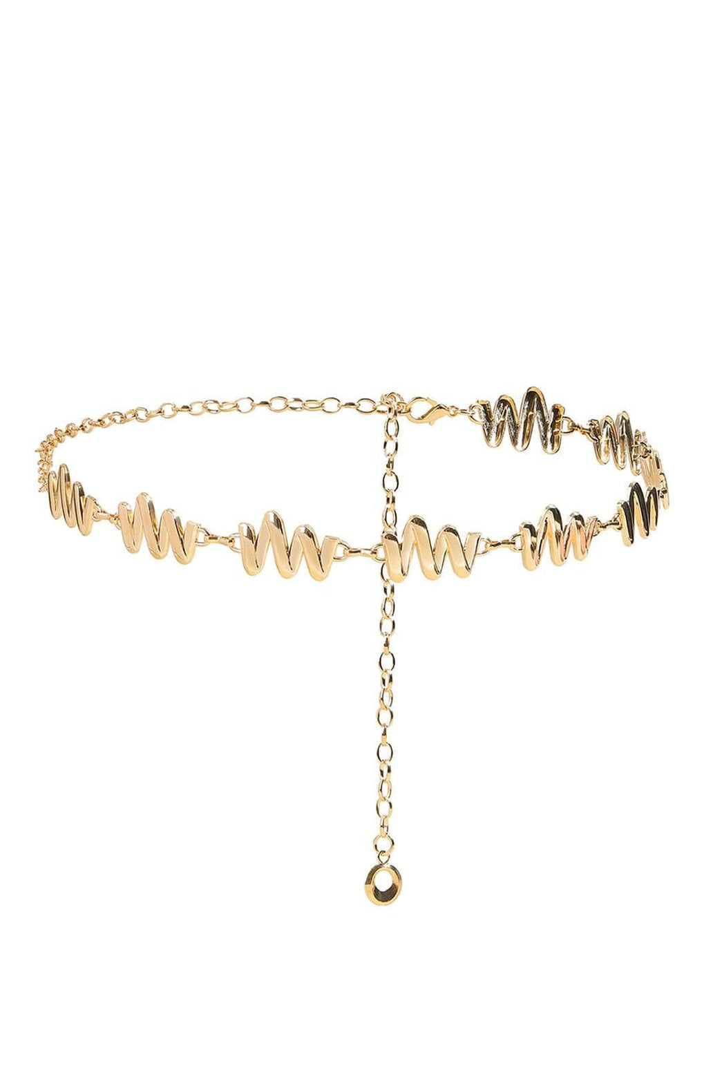 Chaîne de taille argentée motif vague papillon