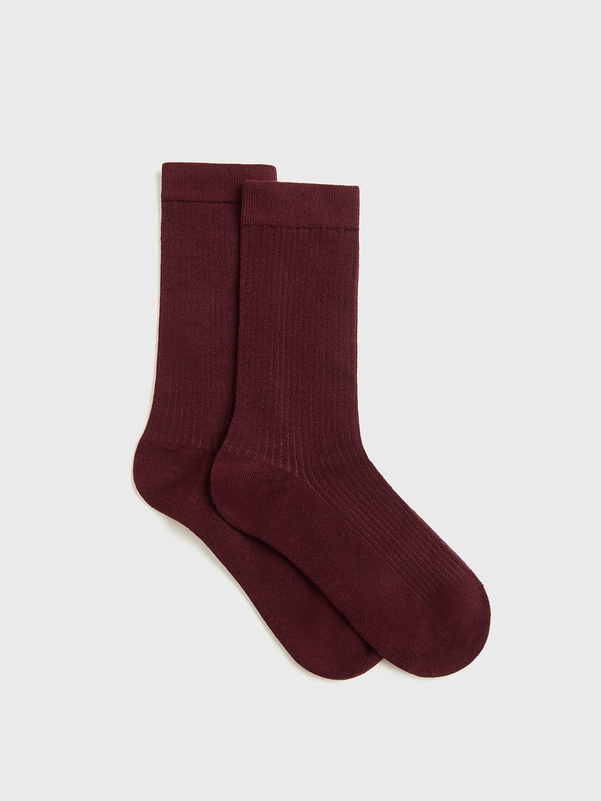 Chaussettes bordeaux en coton doux soleil