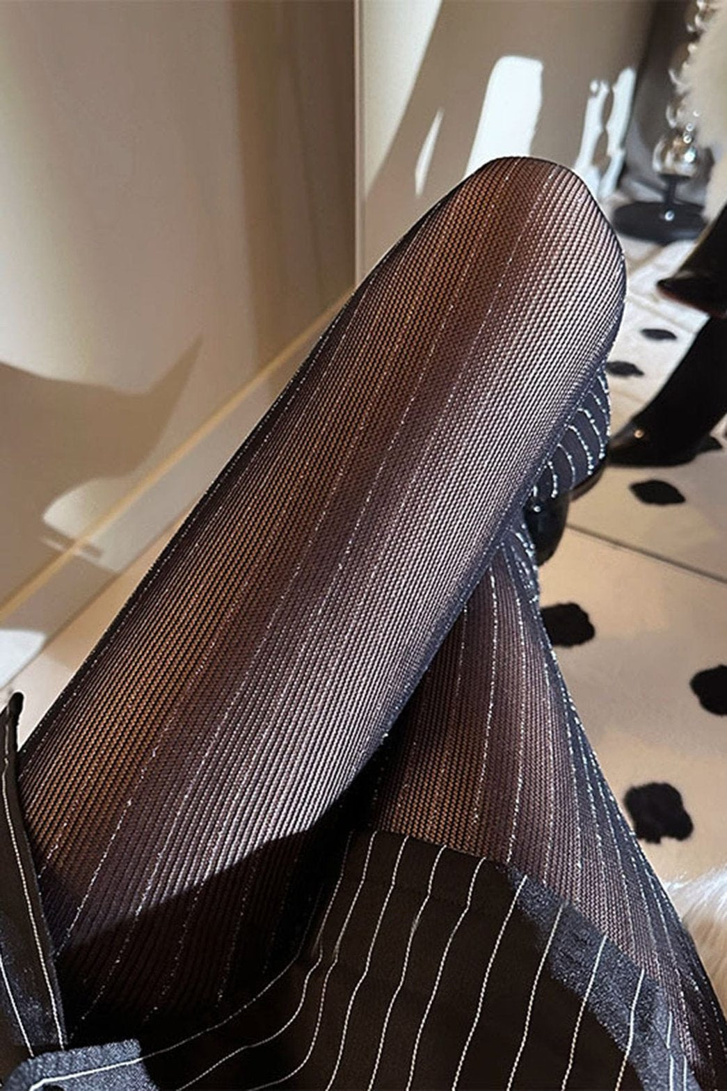 Chaussettes scintillantes fines maille cristal