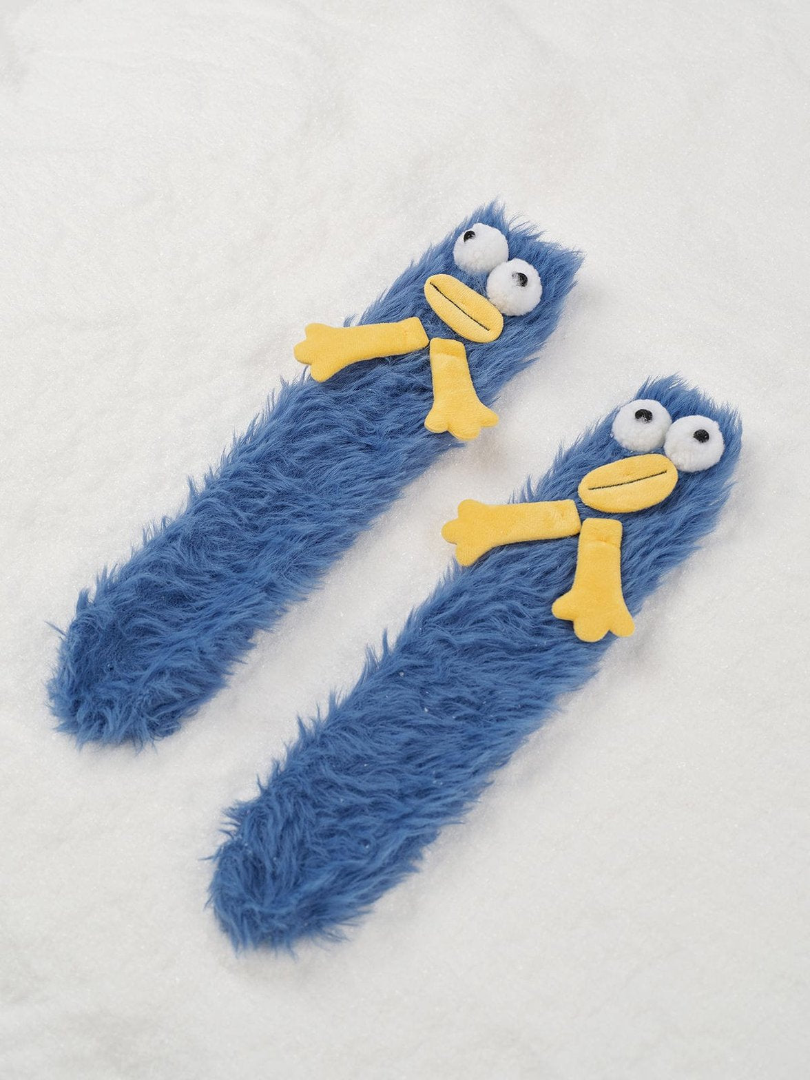 Chaussettes velours bleues douces soleil