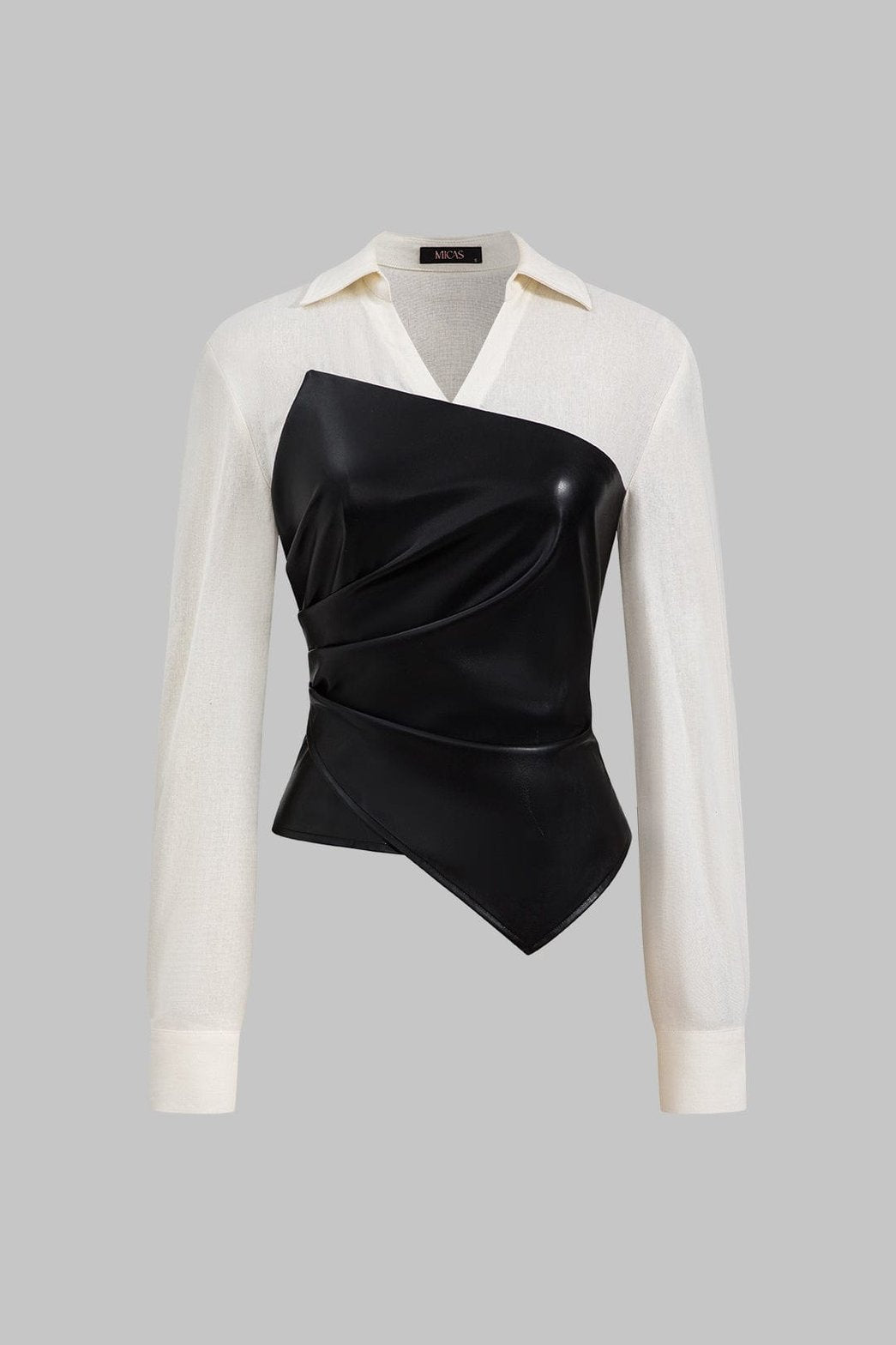 Chemise bimatière asymétrique vue avant harmonie