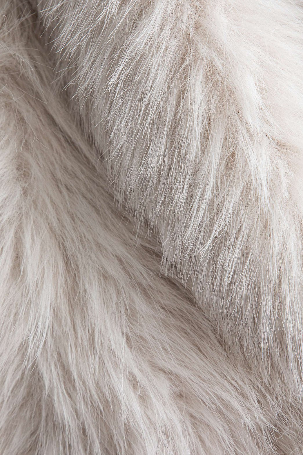 Chemise blanche doudou en fausse fourrure vue de côté flocon