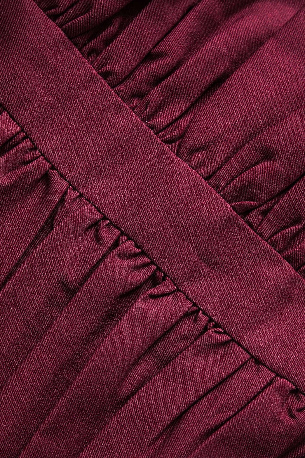 Chemise bordeaux détail fronces étoile