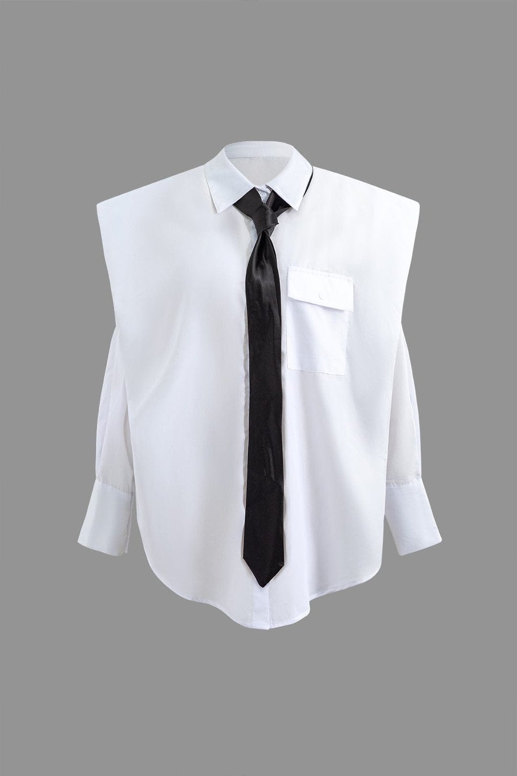 Chemise blanche professionnelle avec cravate noire harmonie