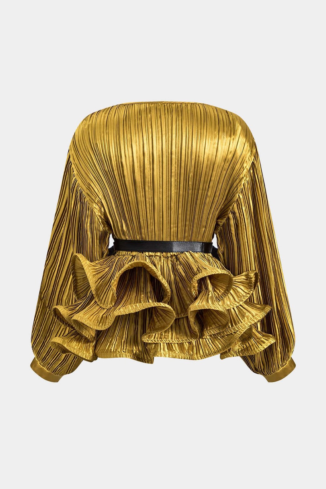 Chemise satinée plissée vue de dos étoile