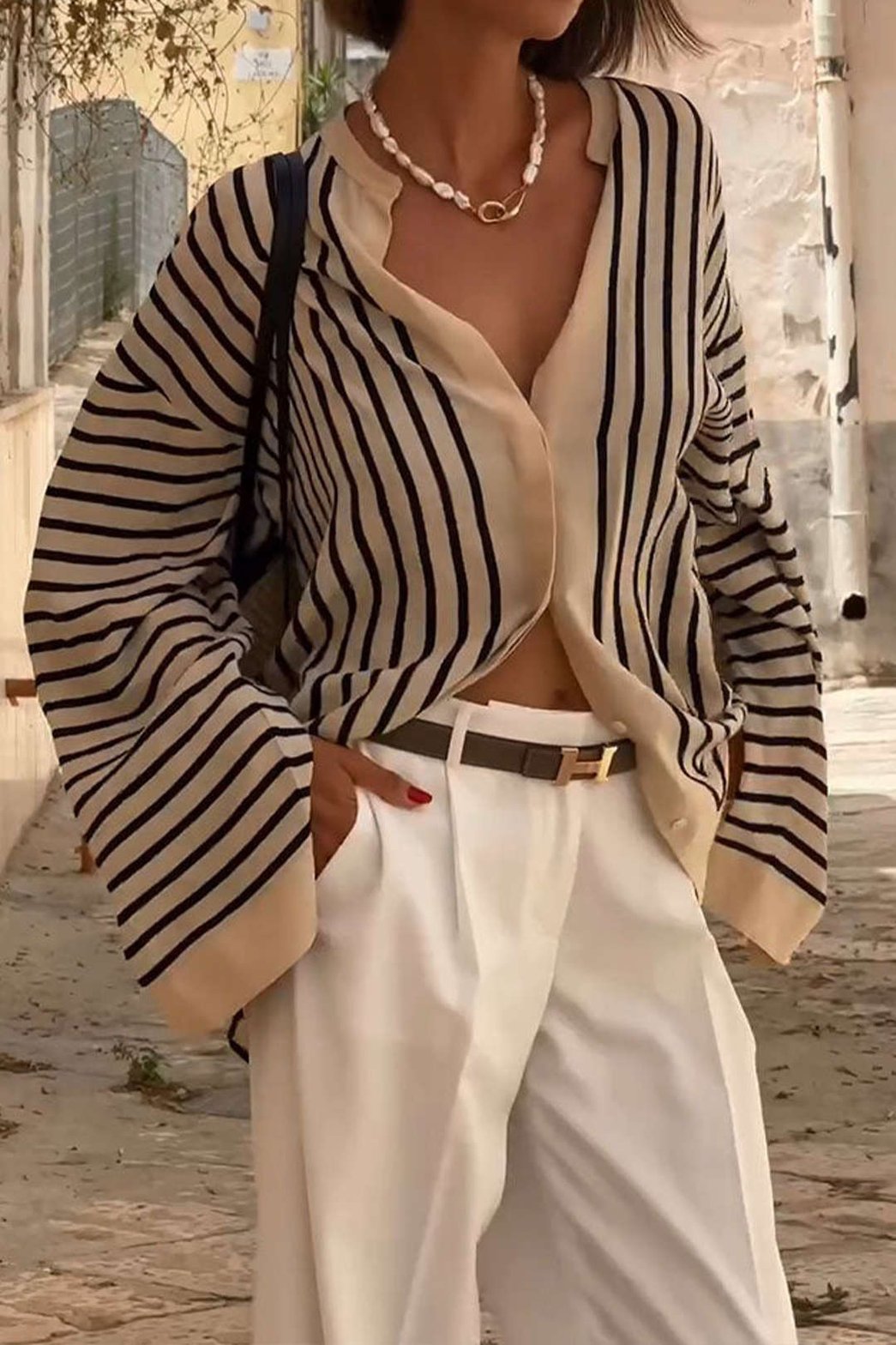 Chemise manches larges style décontracté harmonie