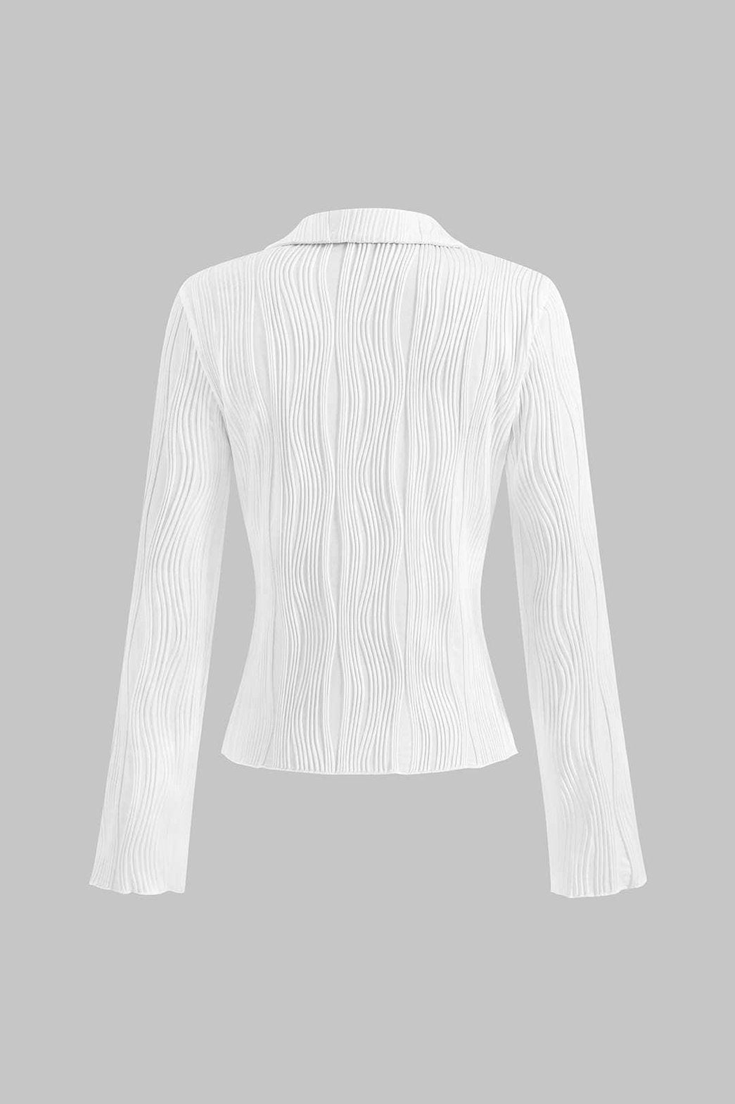 Chemise texturée blanche détail tissu perle