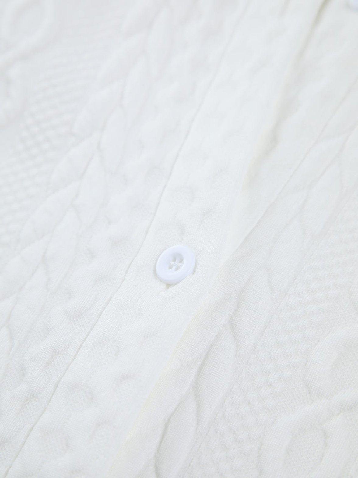 Chemise tricotée blanche vue latérale fraîcheur