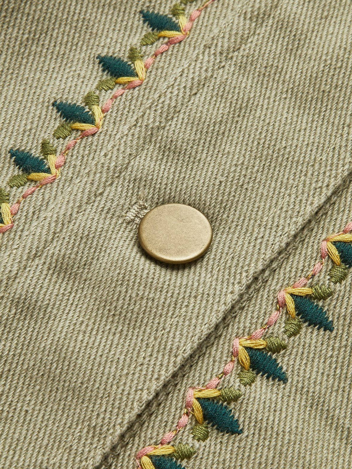 Chemisier bohème vert coupe oversize lune