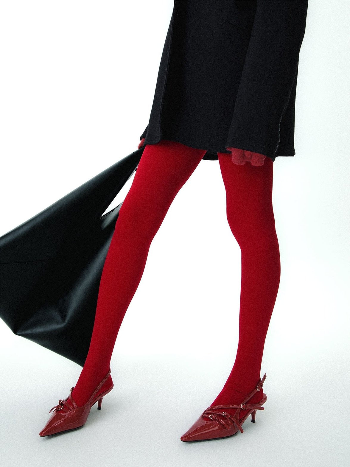 Collants velours rouges confort soyeux