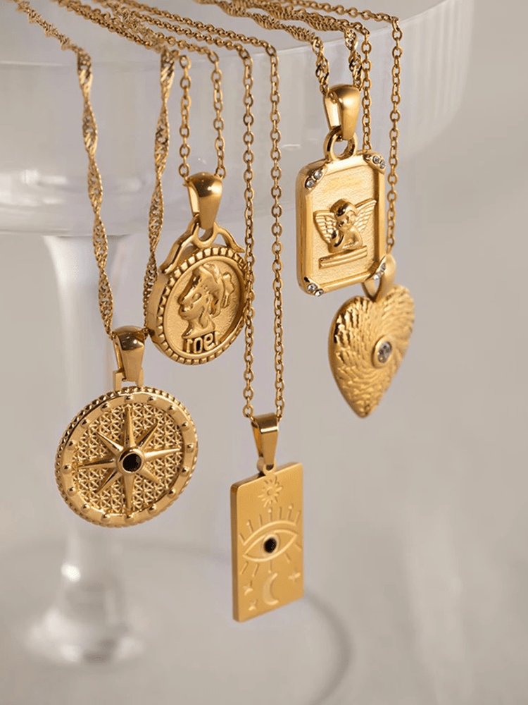 Collier ange protection vue ensemble paix