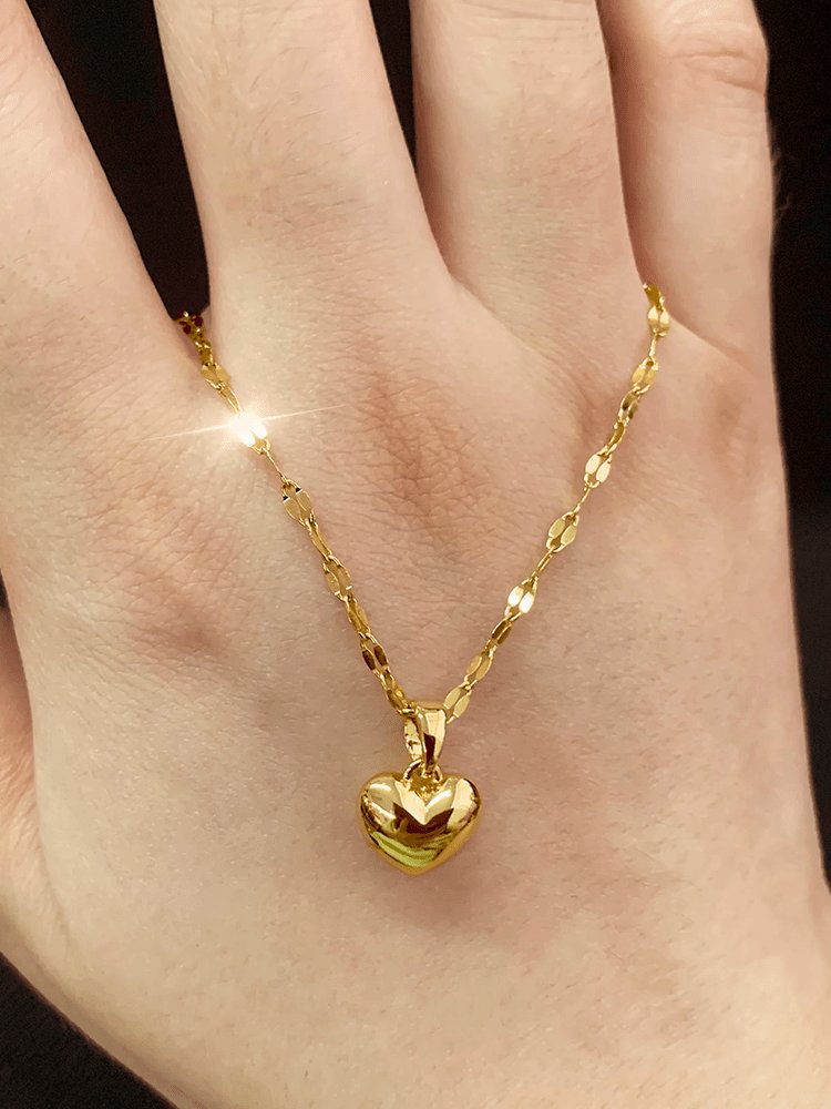 Pendentif cœur doré brillant harmonie