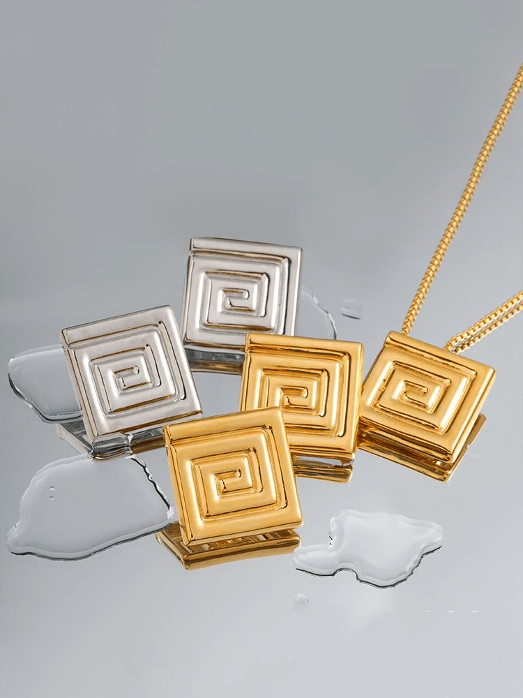 Parure bijoux géométriques dorés raffinement