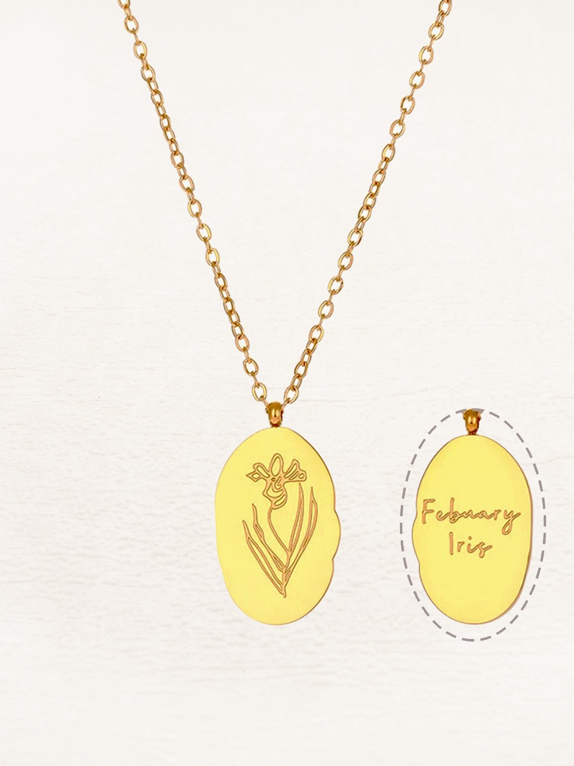 Collier personnalisé gravure florale douceur