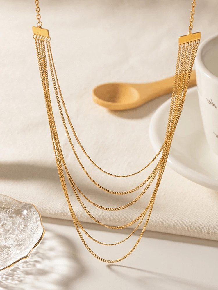 Collier multicouches pompon étoile