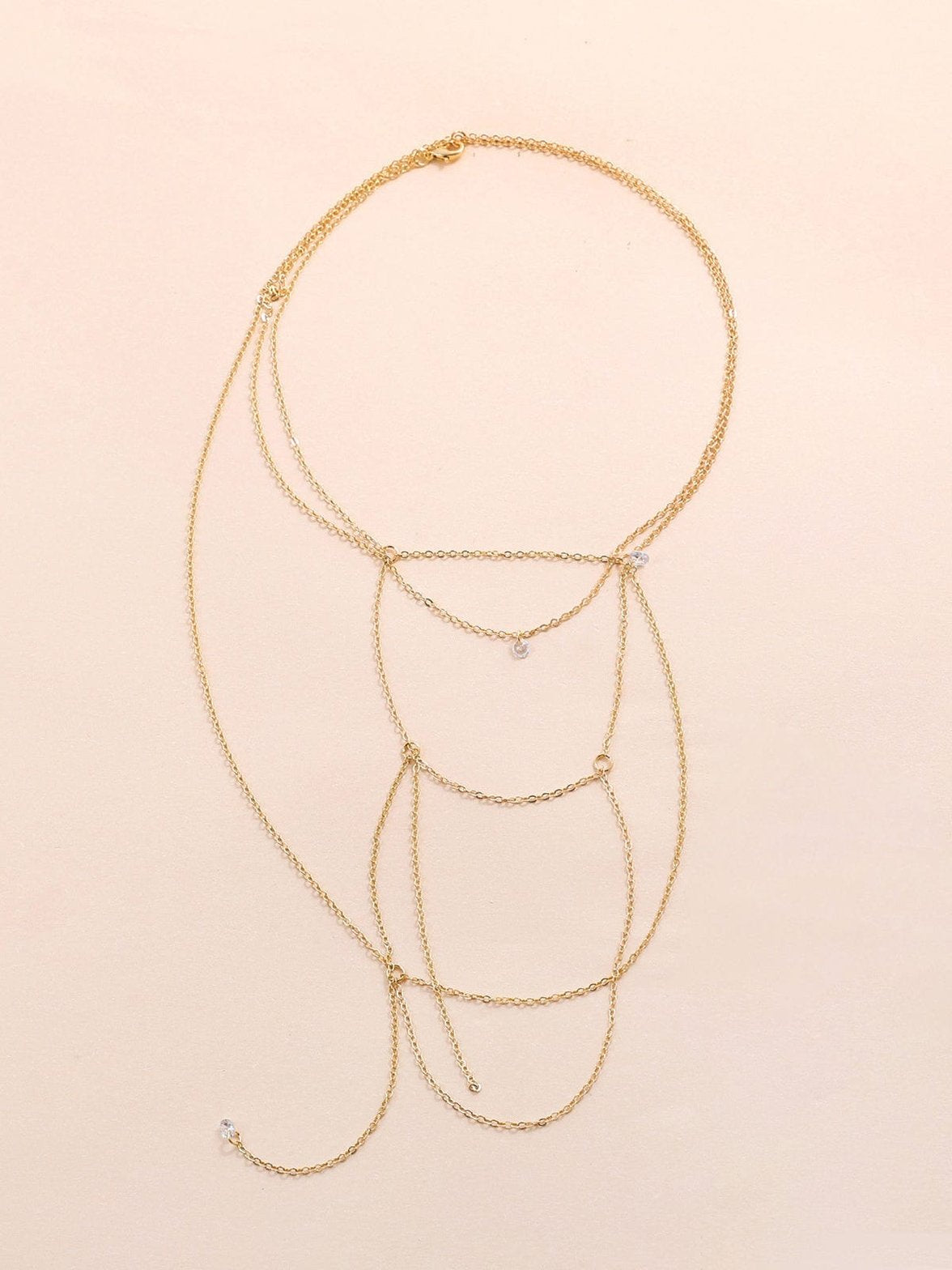 Collier dos nu strass or brillant élégance