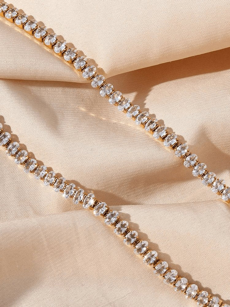 Collier tennis or détail zirconias brillant