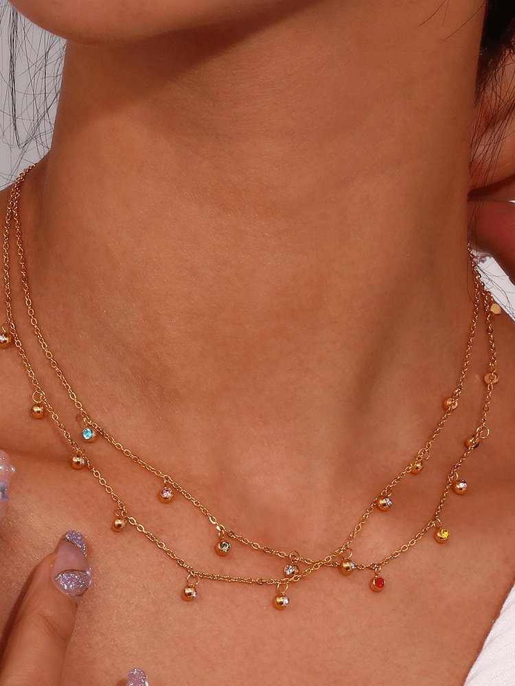 Collier zircon gouttes colorées harmonie