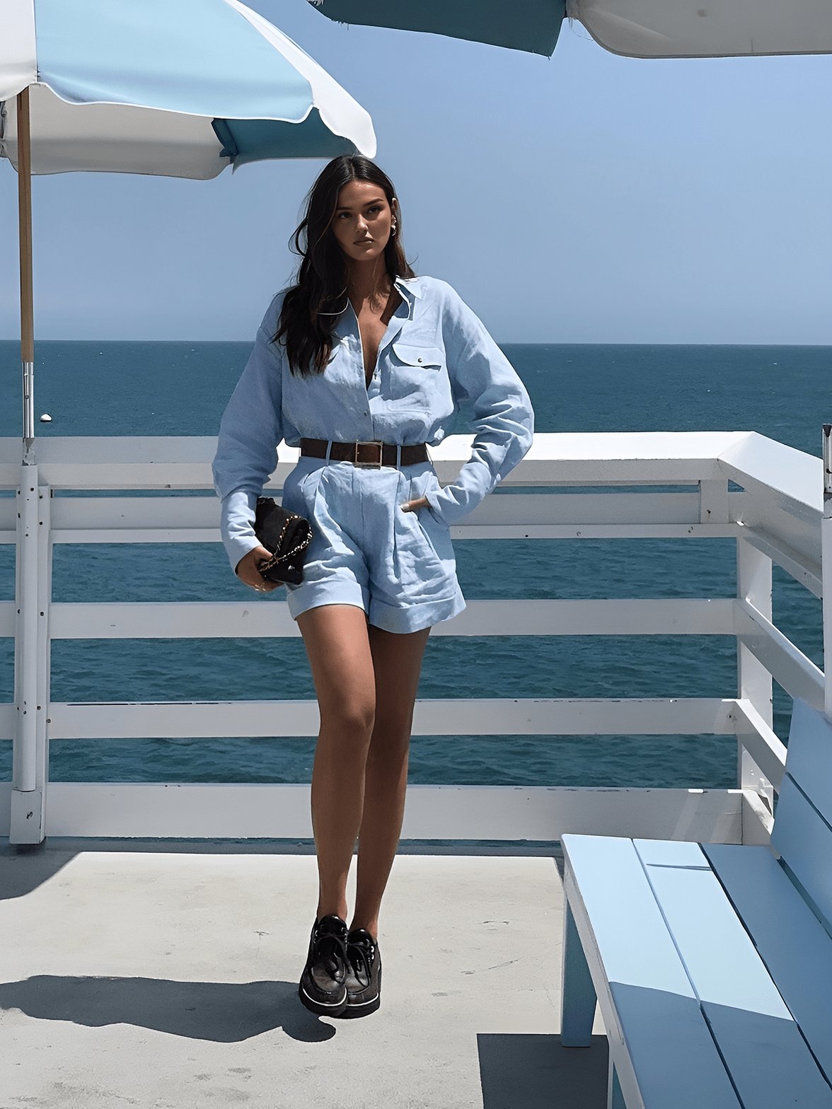 Combi-short chic azur