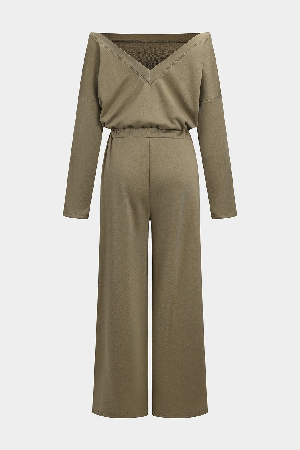 Combinaison épaules dénudées kaki vue de dos harmonie