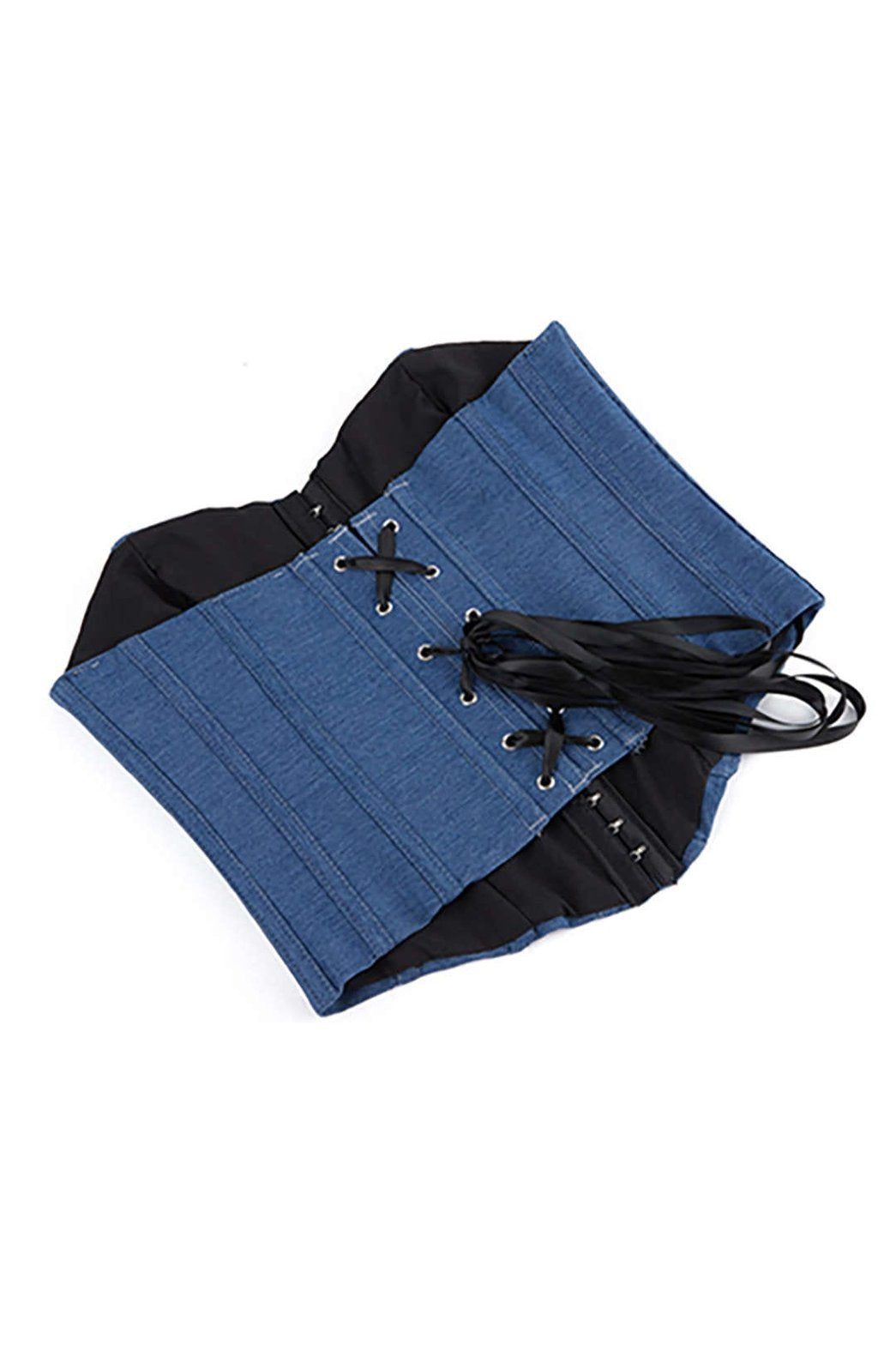 Corset en denim ajusté détail coutures cloud