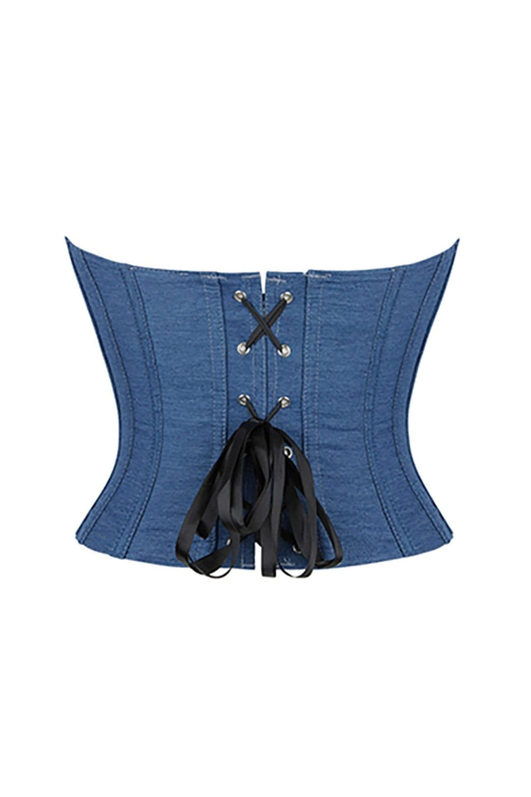 Top corset jean bleu coupe slim wave