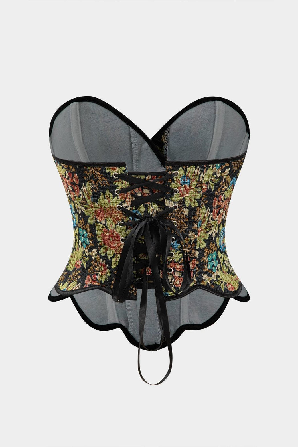 Corset bustier fleuri jacquard vue de côté étoile