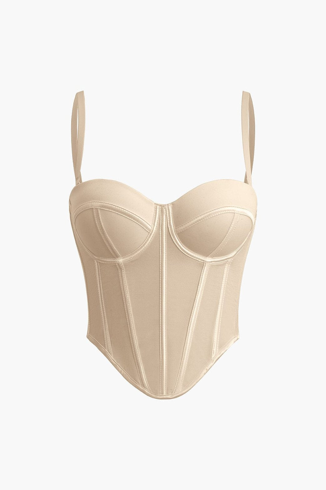 Détail des coutures du corset blanc radieux