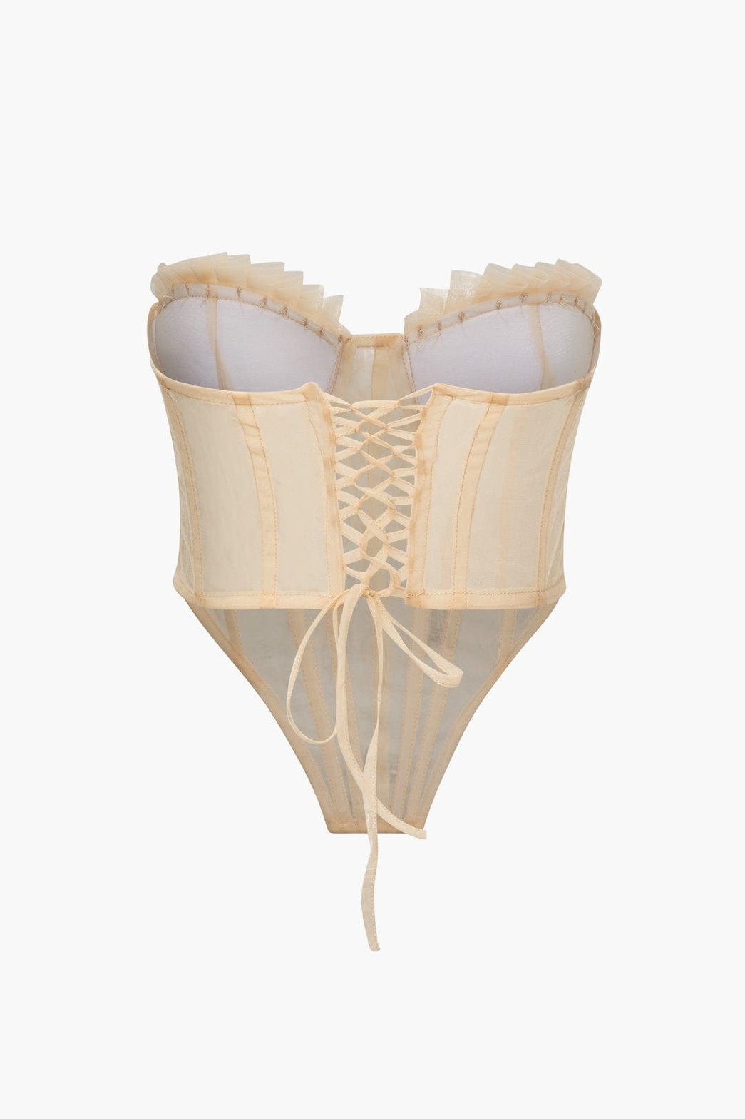 Corset beige moulant glamour soyeux