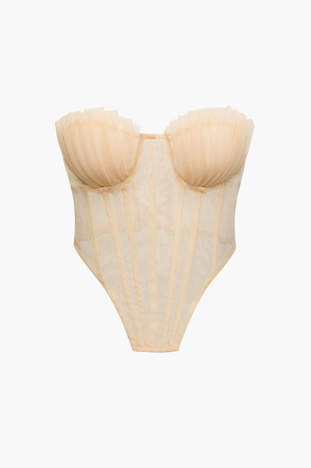 Corset transparent bustier plissé léger