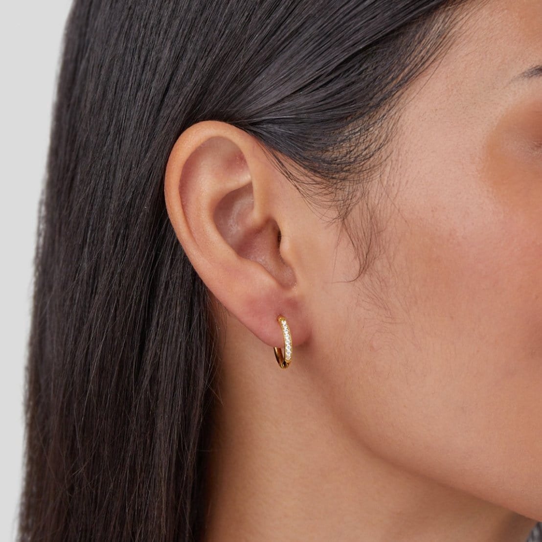 Boucles d'oreilles or cristal rivière