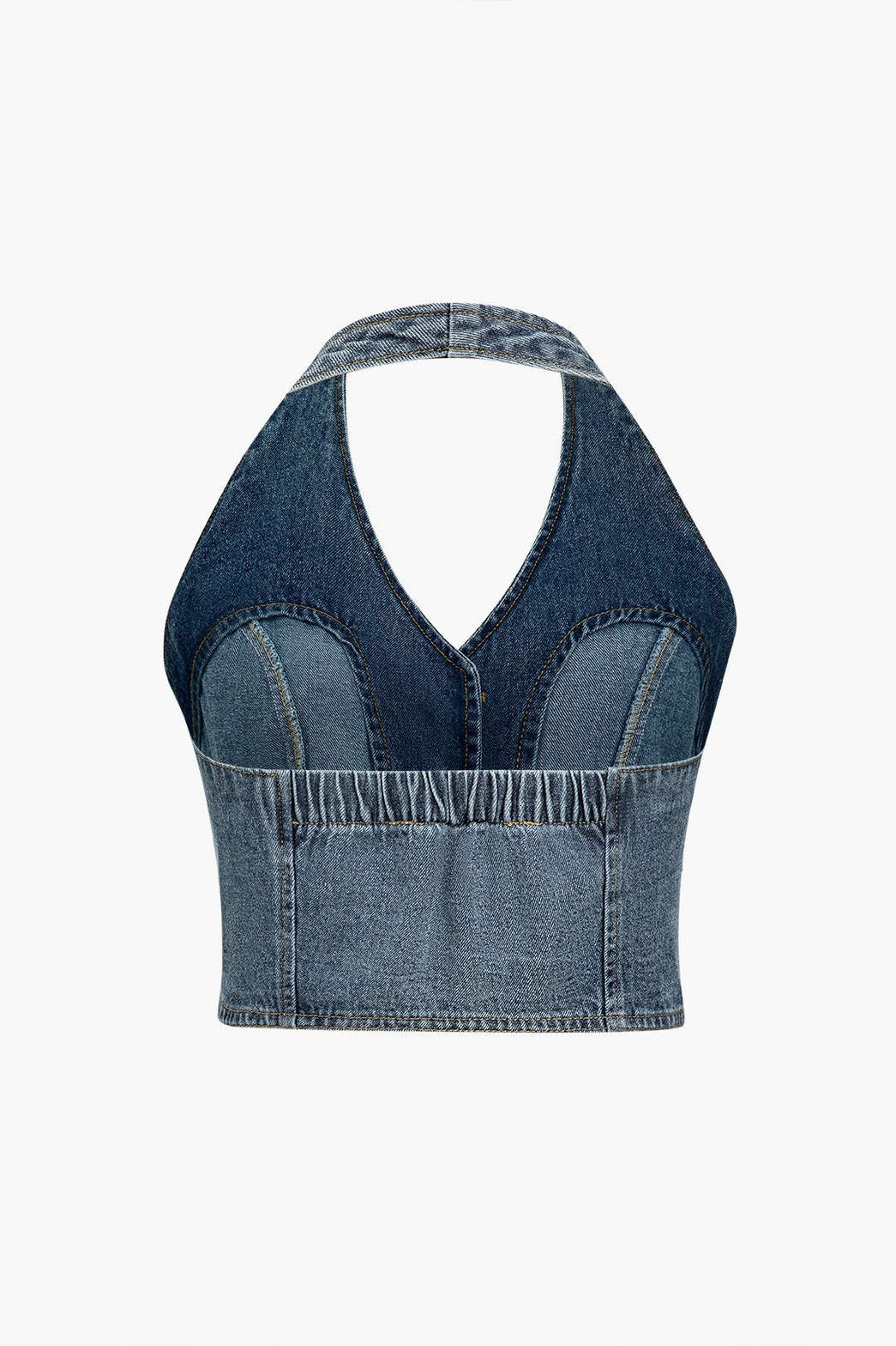 Top court en denim vue de dos étoile